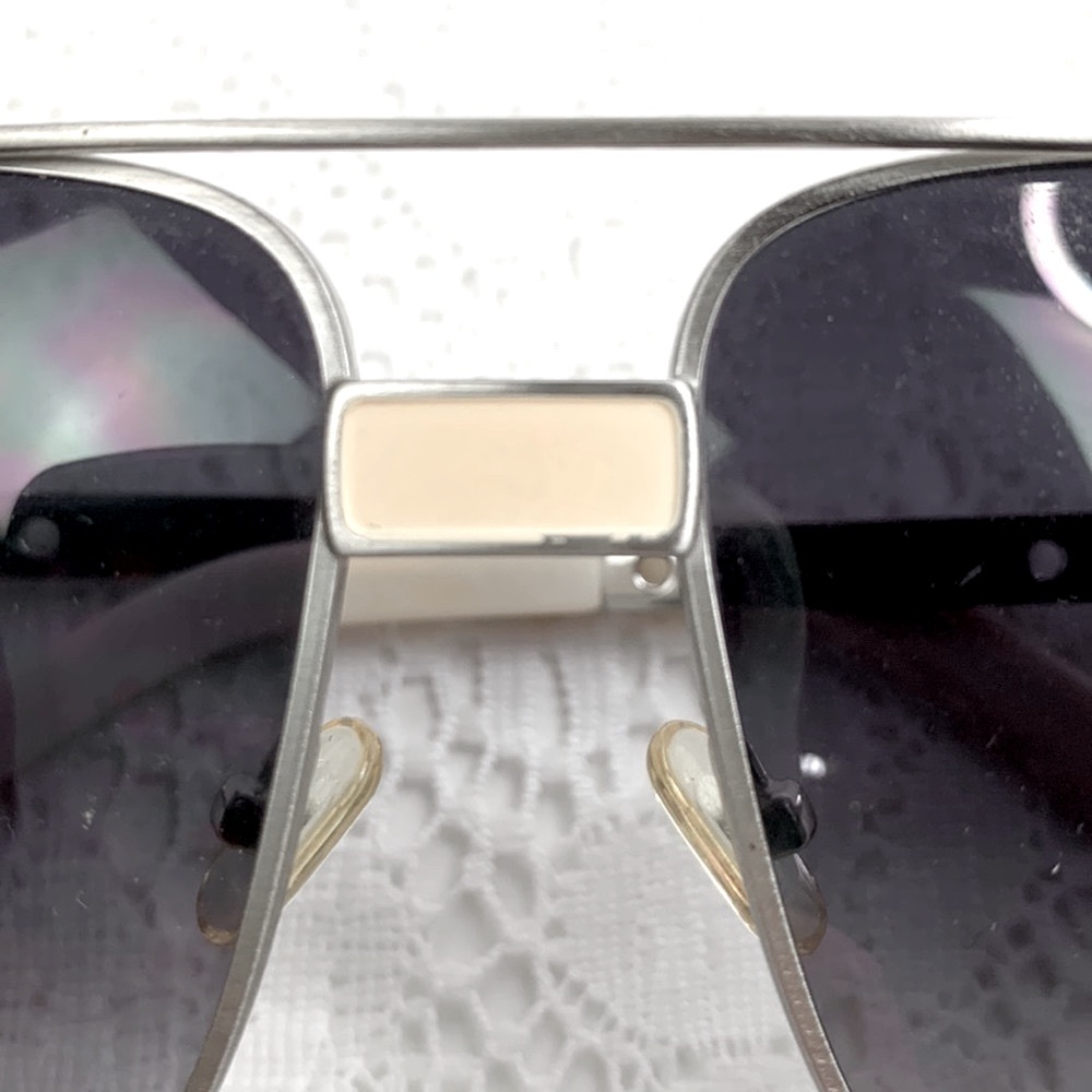 Chloe Vintage Sunglasses Silver wire frame Aviator square Authenticated Rare - Picture 14 of 16